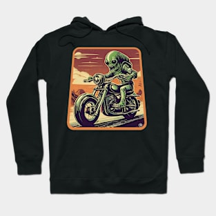 Alien motorcycle rider Hoodie